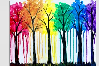 Virtual Paint Nite: Bright Rainbow Forest (Ages 6+)